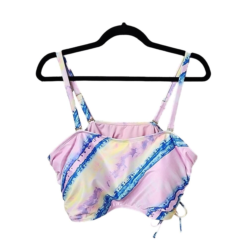 Island Soul Bikini Swim Top, Tie Dye, Women's Plus Size 2X, NWT